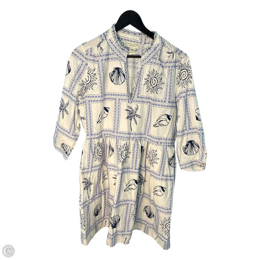Dress Casual Midi By Calypso St Barth In Blue & White, Size: L