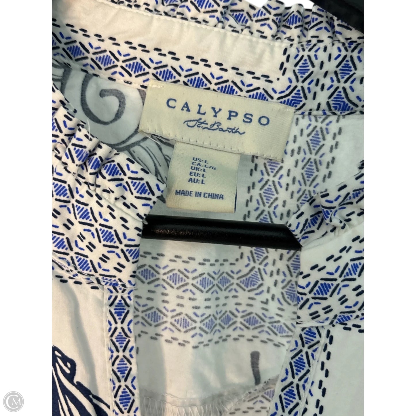 Dress Casual Midi By Calypso St Barth In Blue & White, Size: L