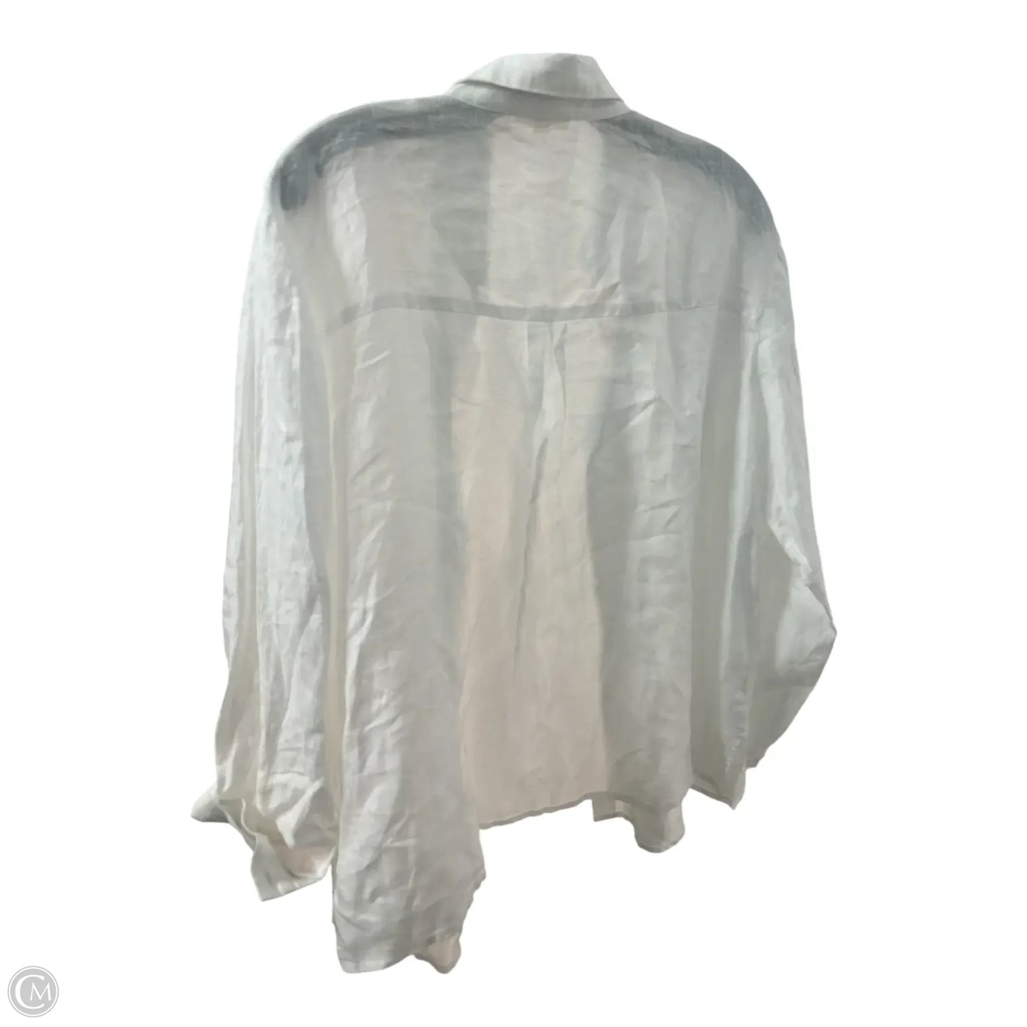 Top Long Sleeve Basic By Eileen Fisher In White, Size: Xxs