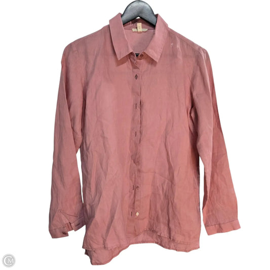 Top Long Sleeve Basic By Eileen Fisher In Pink, Size: Sp