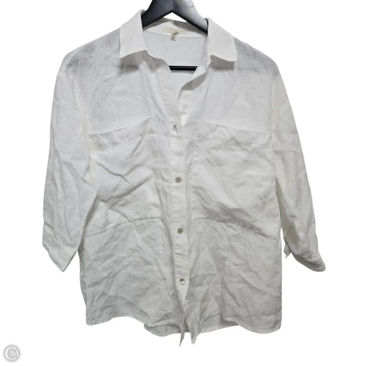 Top Long Sleeve Basic By Eileen Fisher In White, Size: Sp