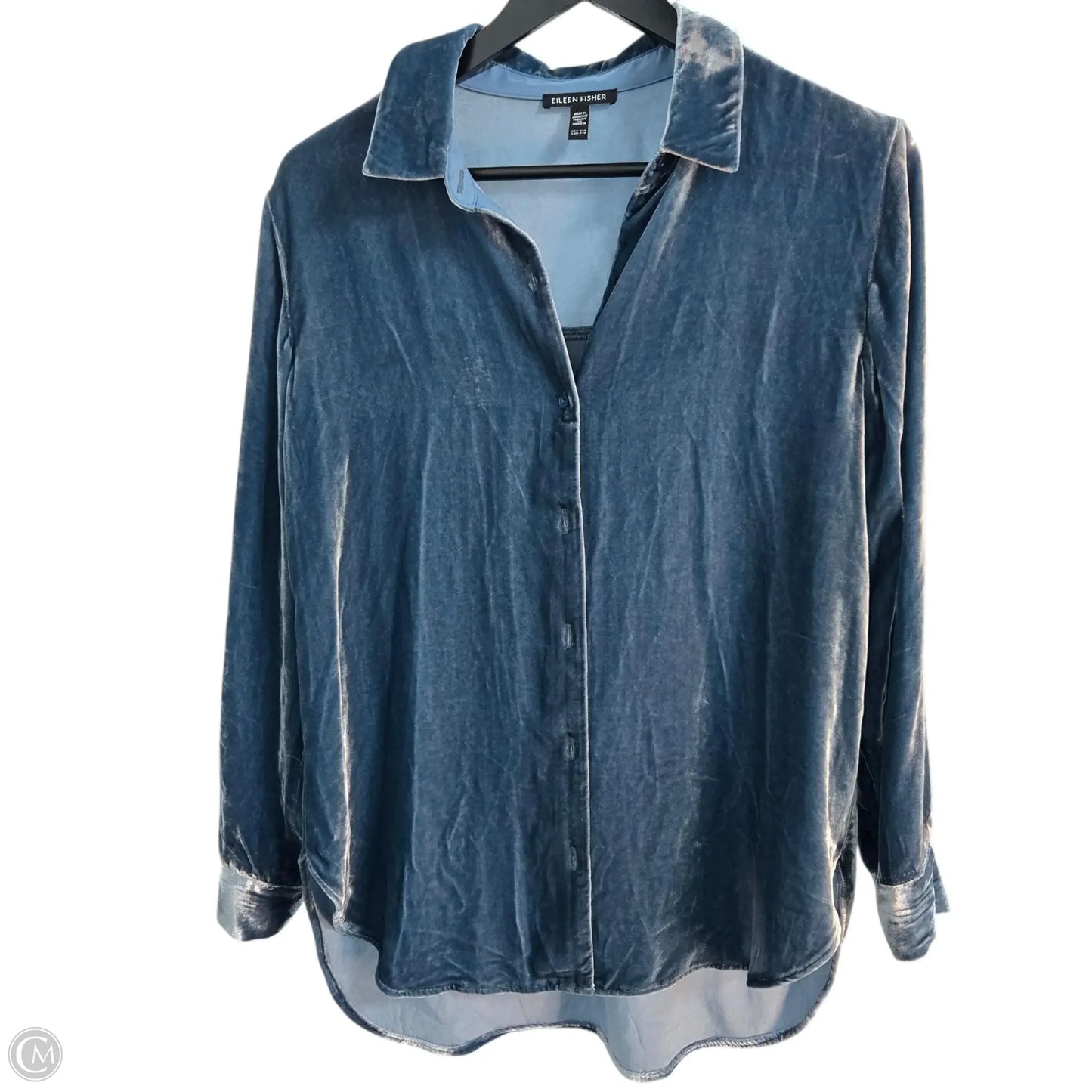 Top Long Sleeve Basic By Eileen Fisher In Blue, Size: Xxs