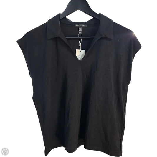 Top Short Sleeve By Eileen Fisher In Black, Size: Sp