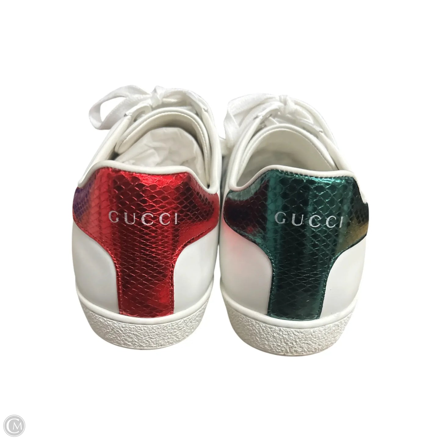 Shoes Luxury Designer By Gucci In Green & Red, Size:41 women's Ace Sneakers Web Heart