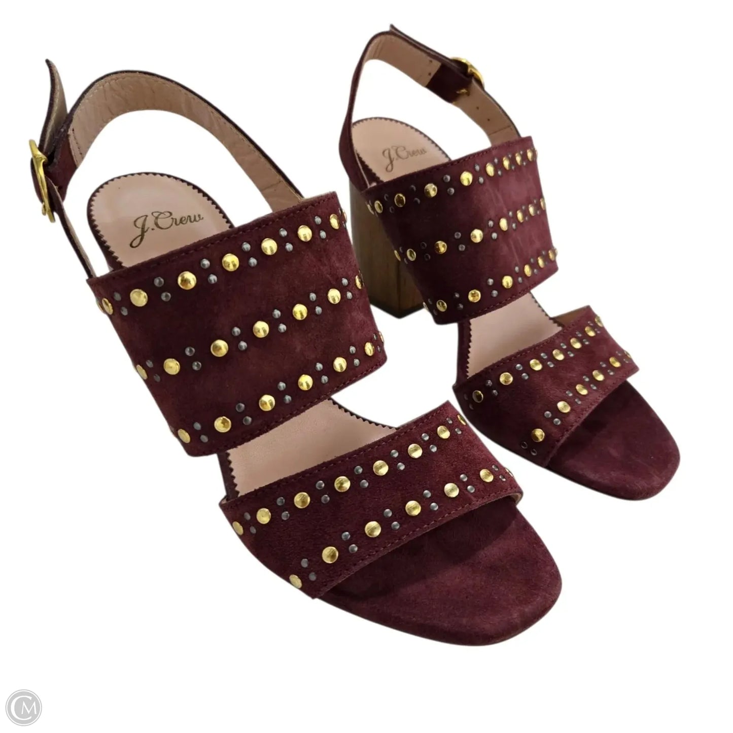 Sandals Heels Block By J. Crew In Maroon, Size: 8