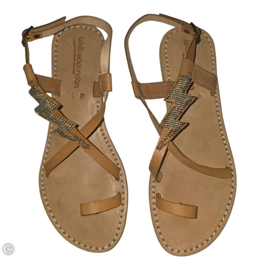 Sandals Flip Flops By LAIDBACK LONDON In Silver, Size: 10