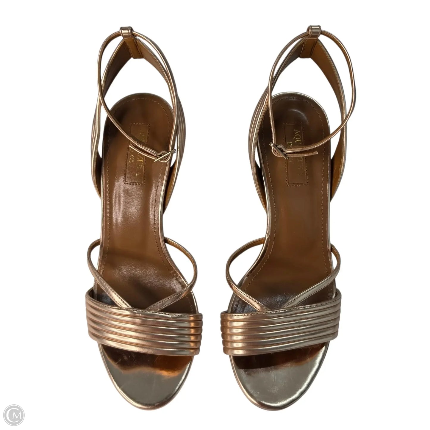 Sandals Designer By Aquazzura In Rose Gold