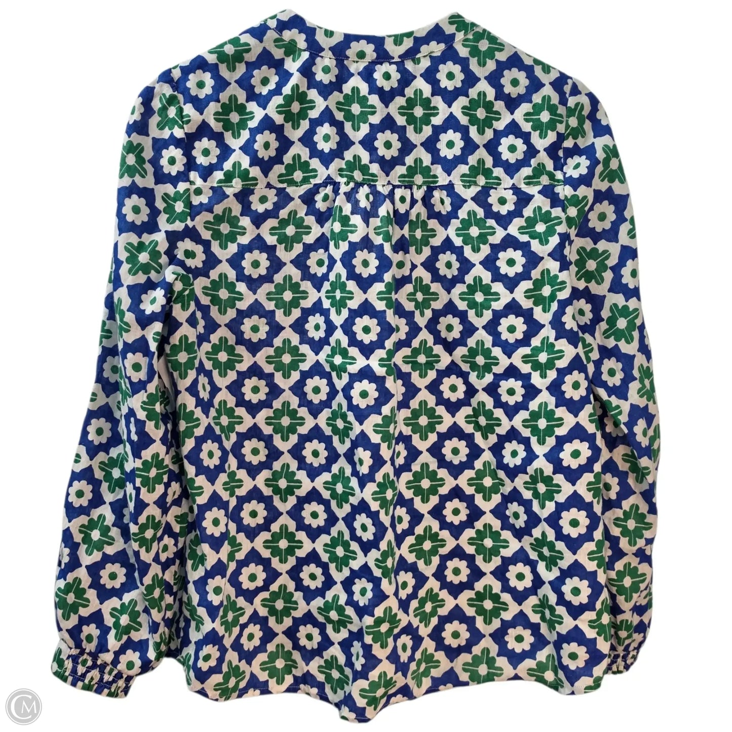 Top Long Sleeve Basic By Boden In Blue & Green, Size: 4