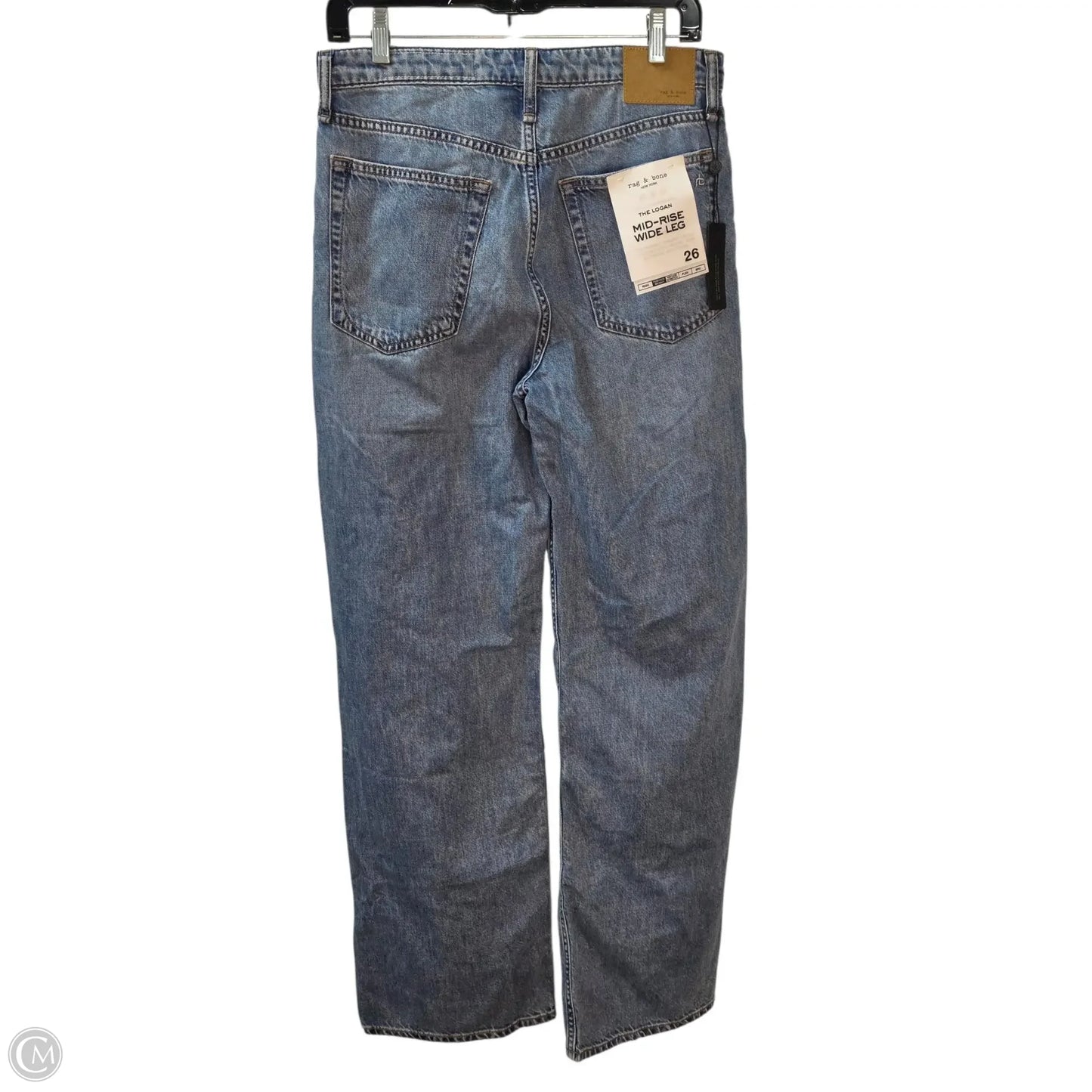 Jeans Wide Leg By Rag And Bone In Blue Denim, Size: 2