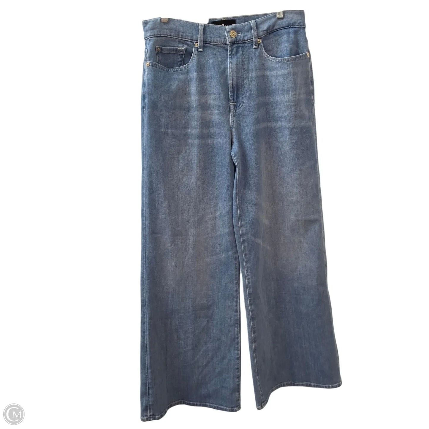 Jeans Wide Leg By 7 For All Mankind In Blue, Size: 4