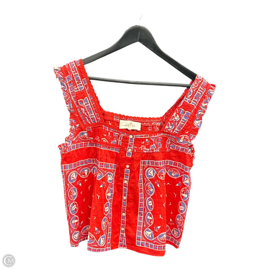 Top Sleeveless By The Great. In Blue & Red, Size: S