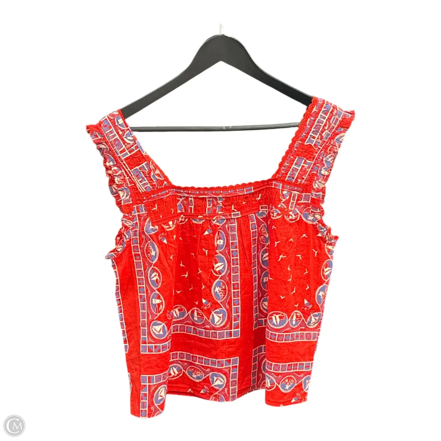 Top Sleeveless By The Great. In Blue & Red, Size: S