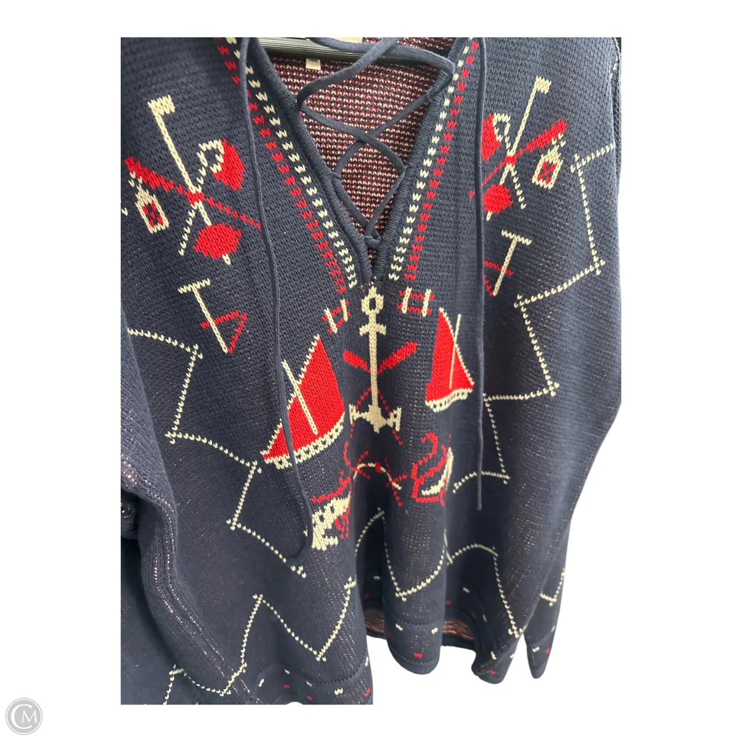 Sweater By The Great. In Blue & Red, Size: S