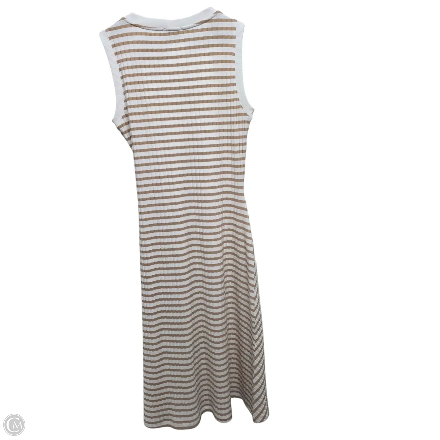 Dress Casual Maxi By Evereve In Cream & Tan, Size: Xl
