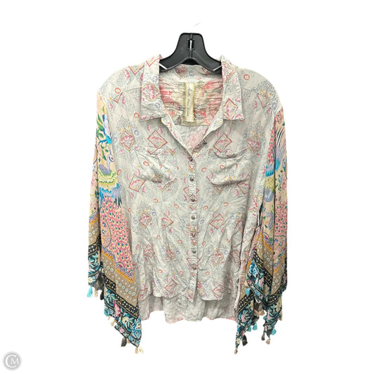 Top Long Sleeve By Aratta Silent Journey In Multi-colored, Size: L