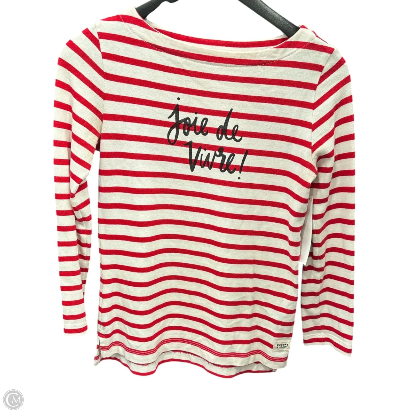 Top Long Sleeve Designer By Kate Spade In Red & White, Size: Xs