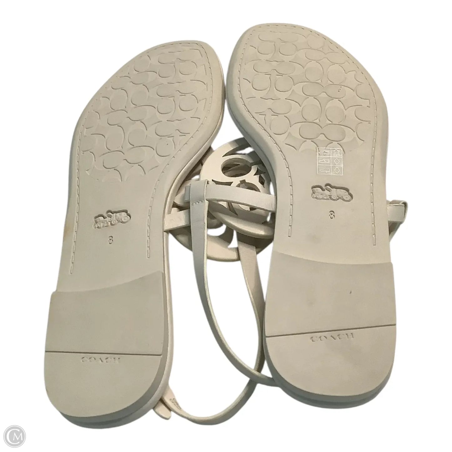 Sandals Designer By Coach In Cream, Size: 8