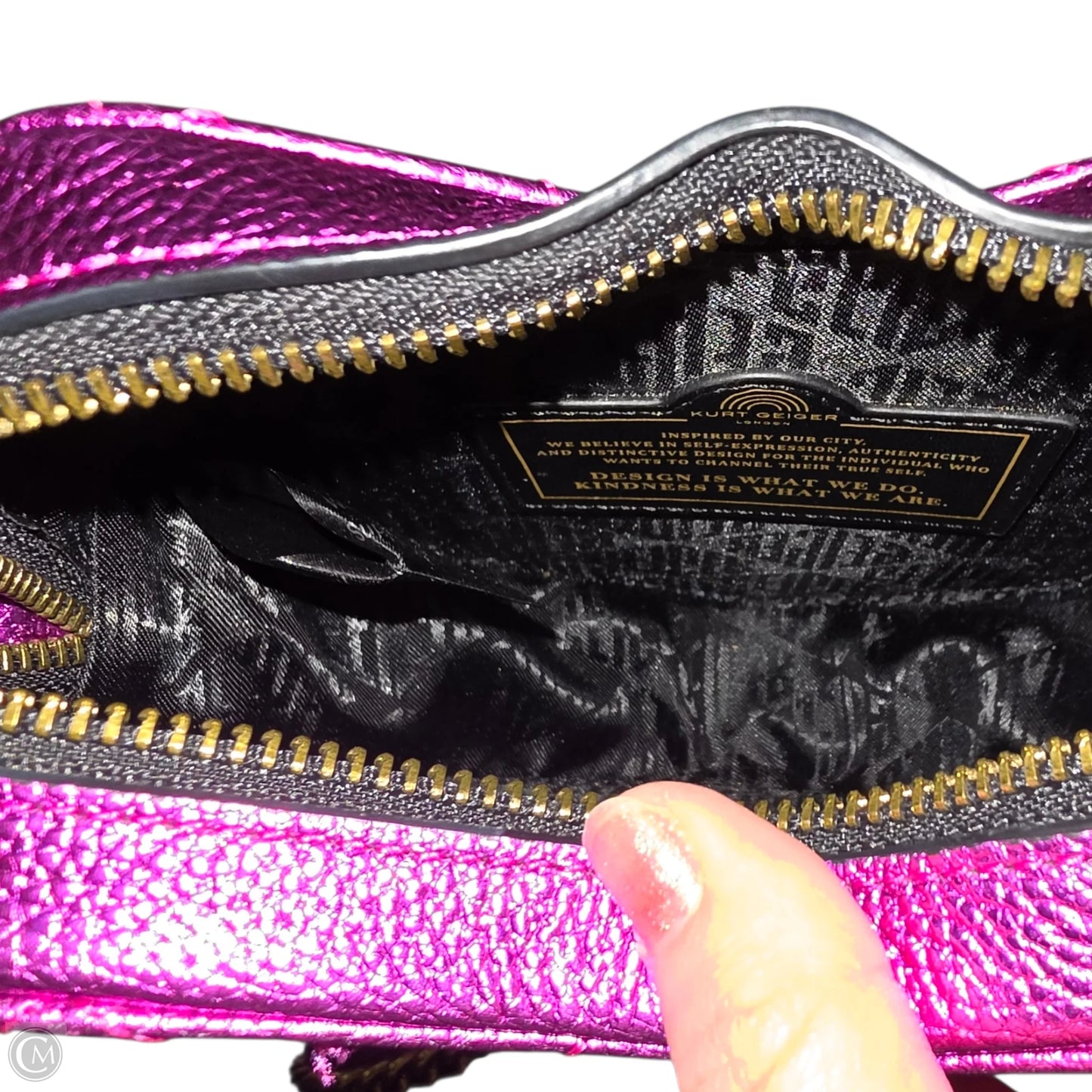 Handbag Leather By Kurt Geiger London, Size: Small