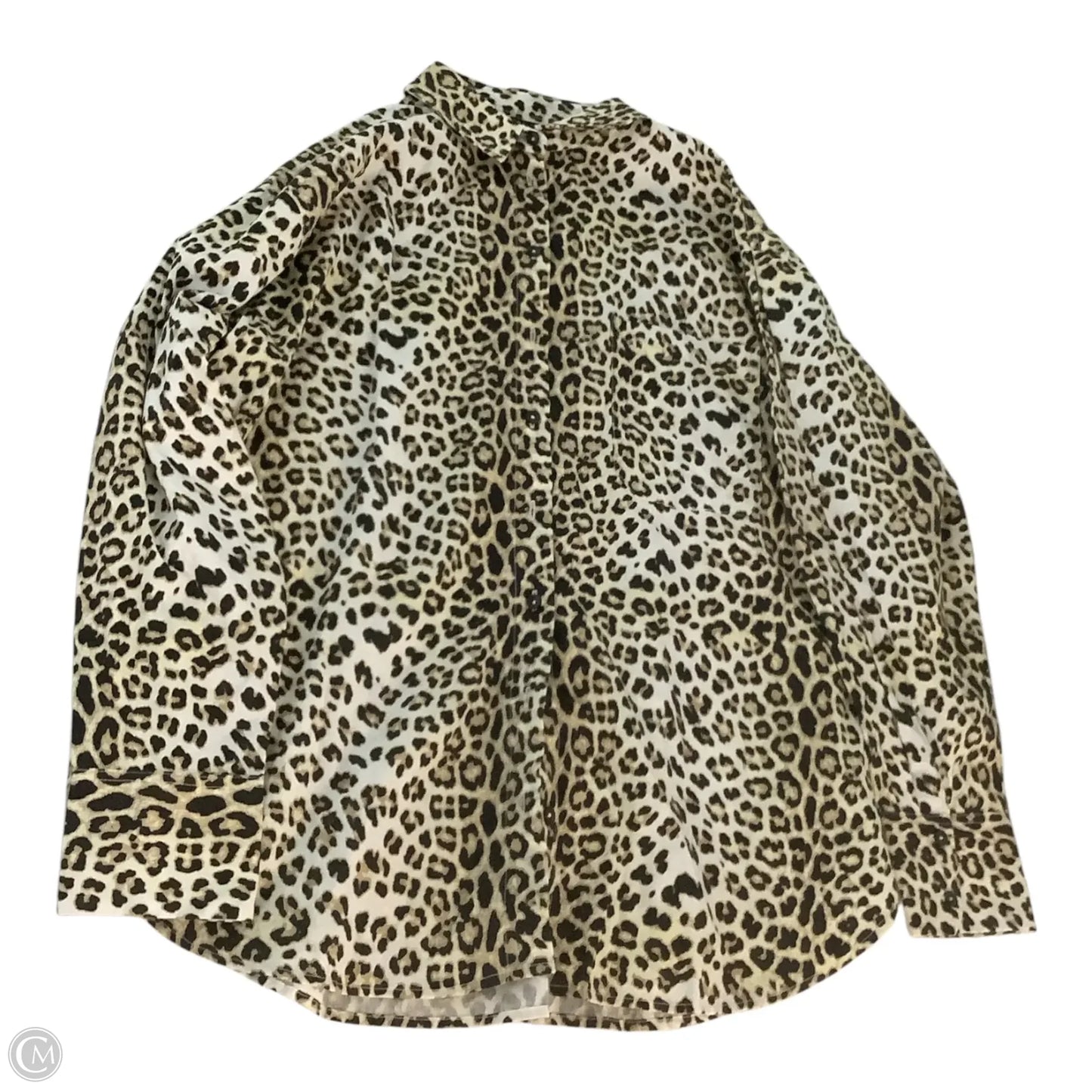 Top Long Sleeve Basic By Asos In Animal Print, Size: 8