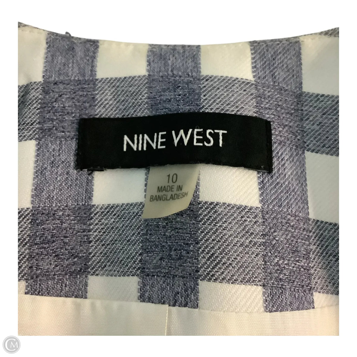 Blazer By Nine West Apparel In Checkered Pattern, Size: 10