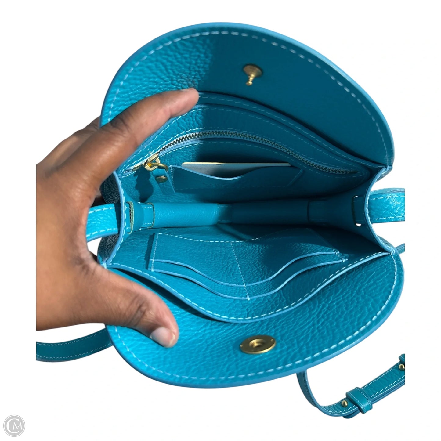 Handbag Leather By Cma, Size: Medium