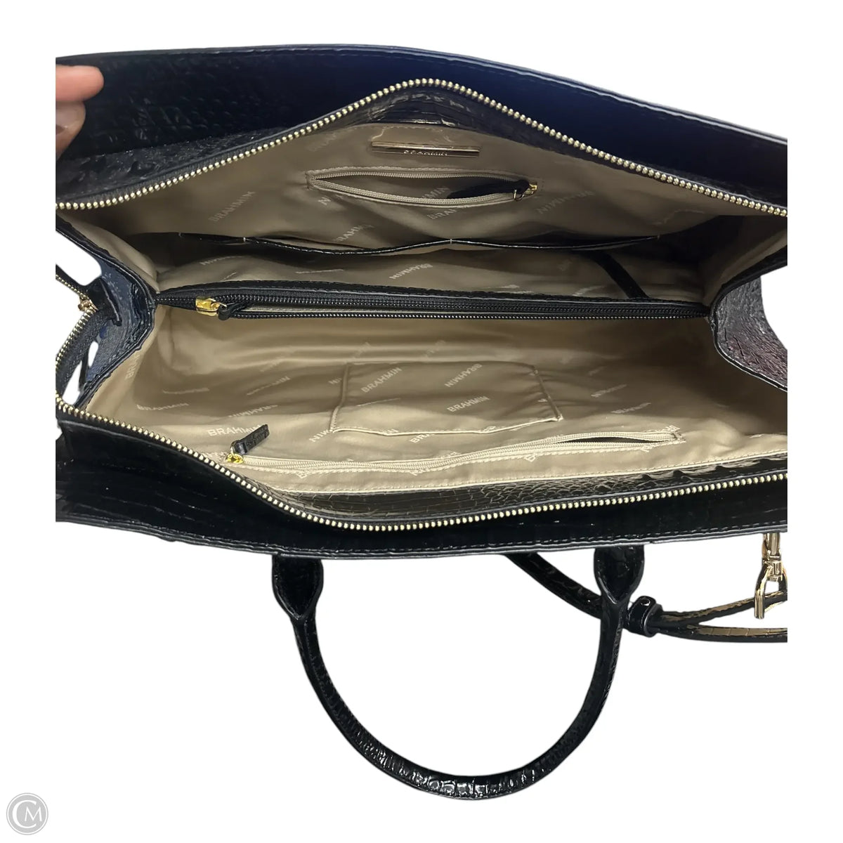 Handbag Designer By Brahmin, Size: Large