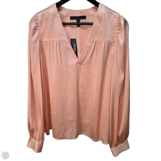 Top Long Sleeve Basic By White House Black Market In Peach, Size: L