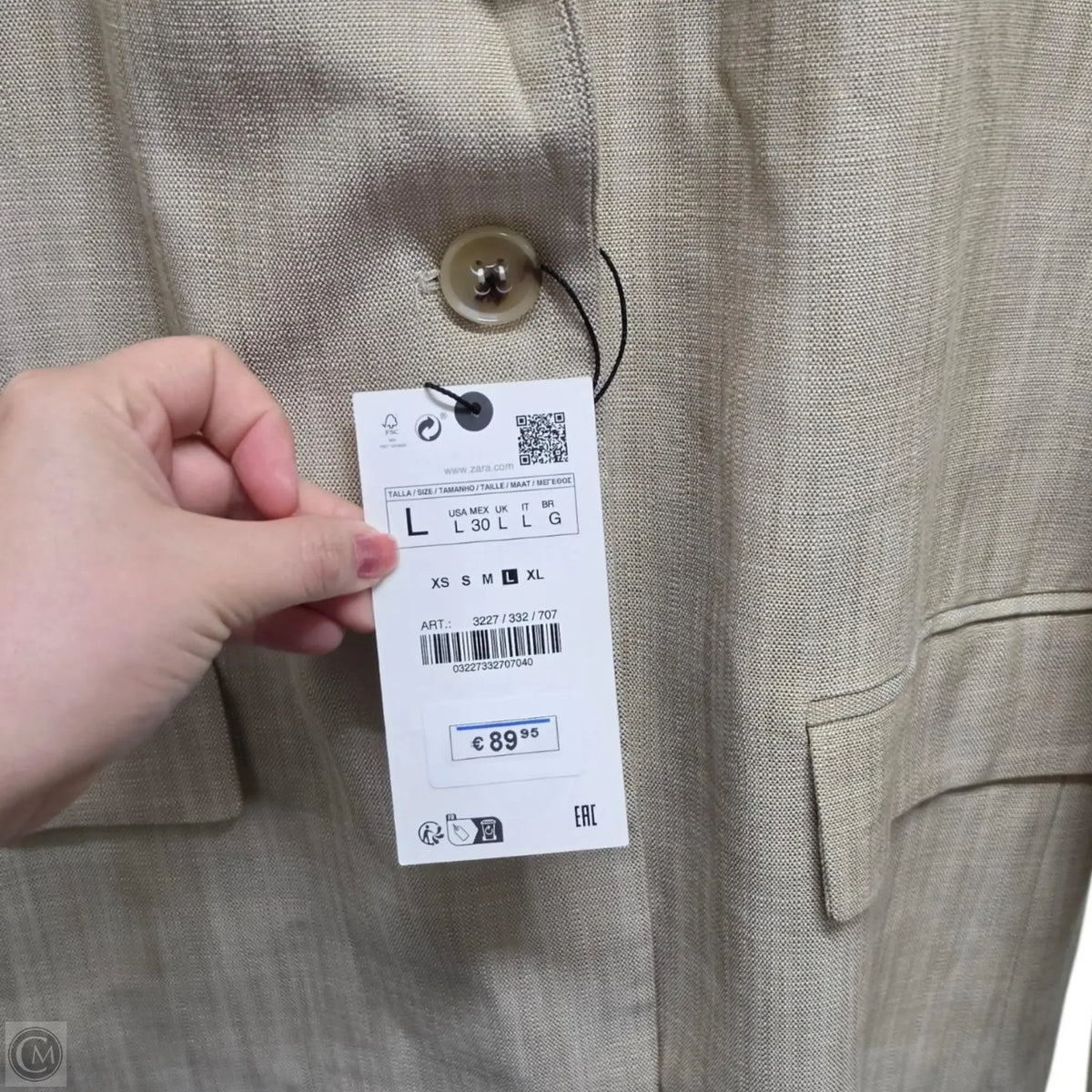 Zara Blazer In Tan, Size: L