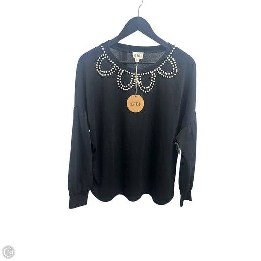 Top Long Sleeve Basic By Bibi In Black, Size: M