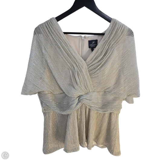 Top Short Sleeve By Adrianna Papell In Silver, Size: 16