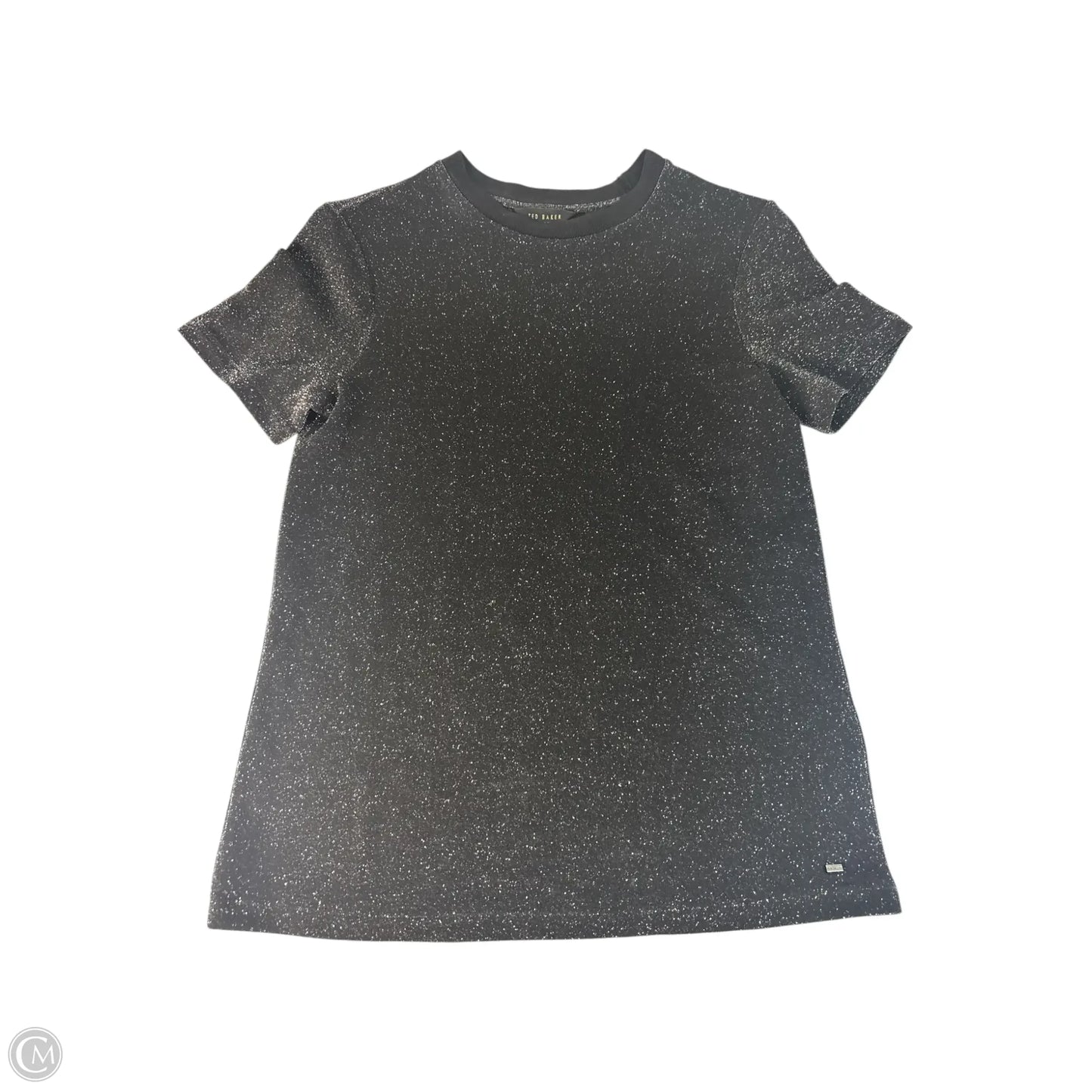 Top Short Sleeve By Ted Baker In Black & Silver, Size: S