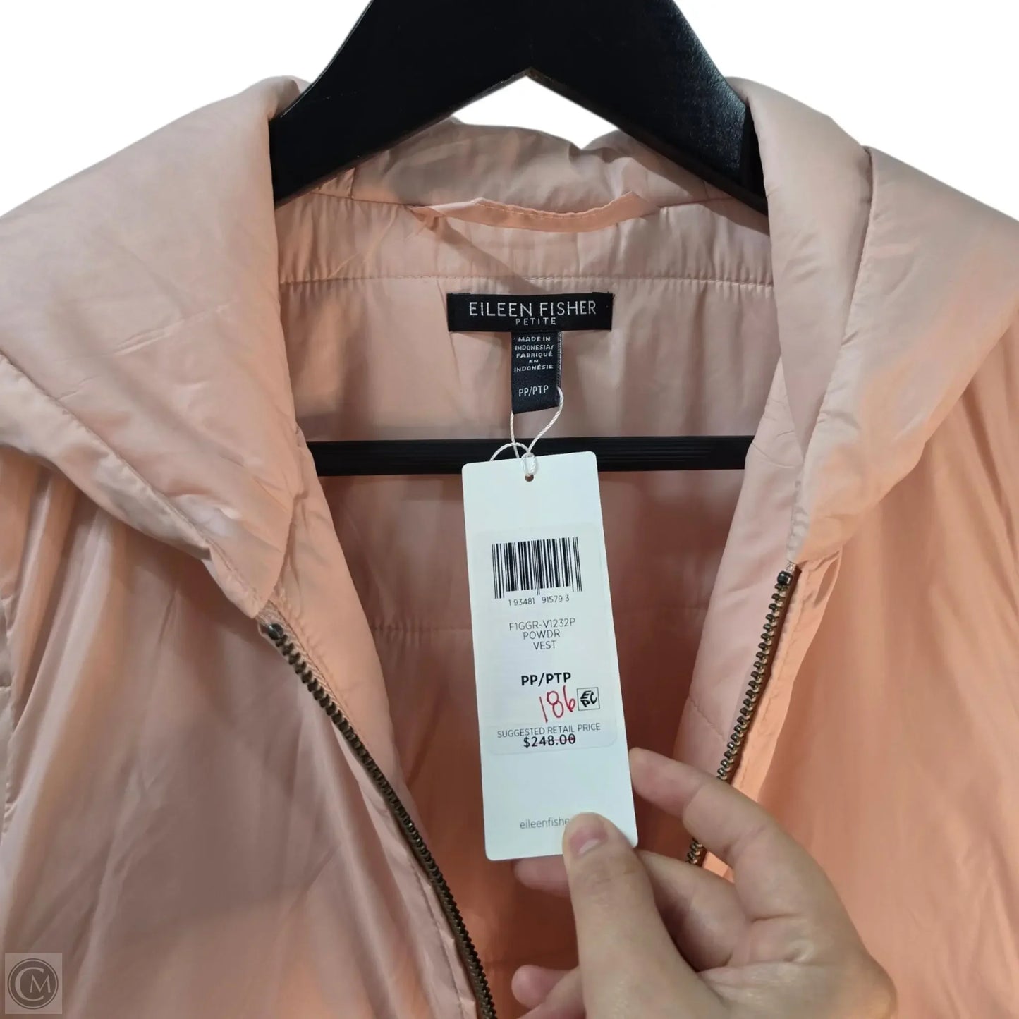 Vest Puffer & Quilted By Eileen Fisher In Pink, Size: Sp