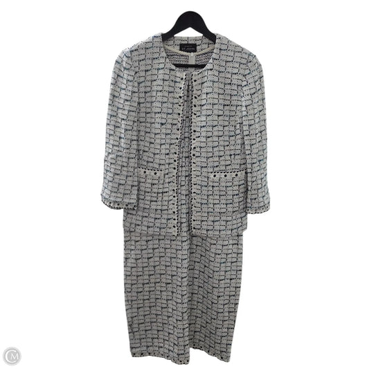 Dress Luxury Designer By St John Collection In Green & White, Size: 8