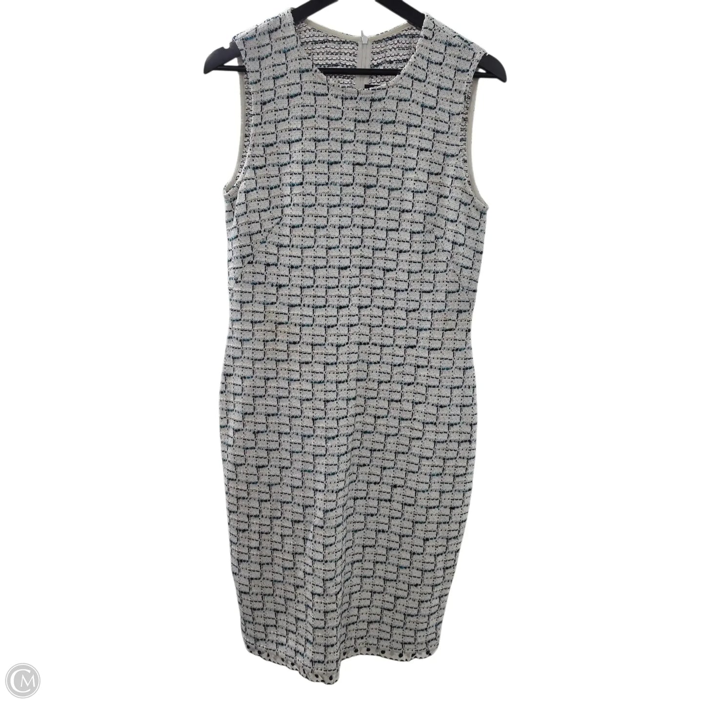 Dress Luxury Designer By St John Collection In Green & White, Size: 8