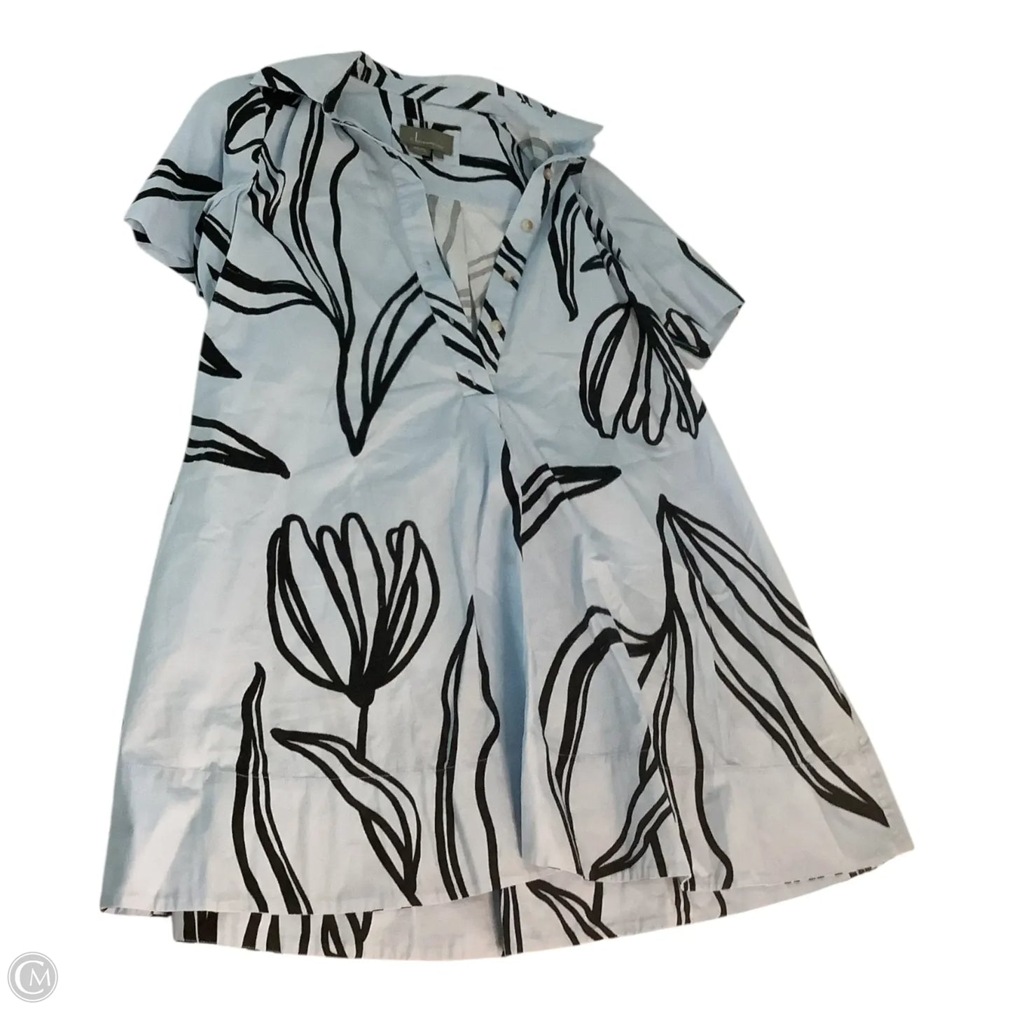 Dress Casual Midi By Anthropologie In Black & Blue, Size: S