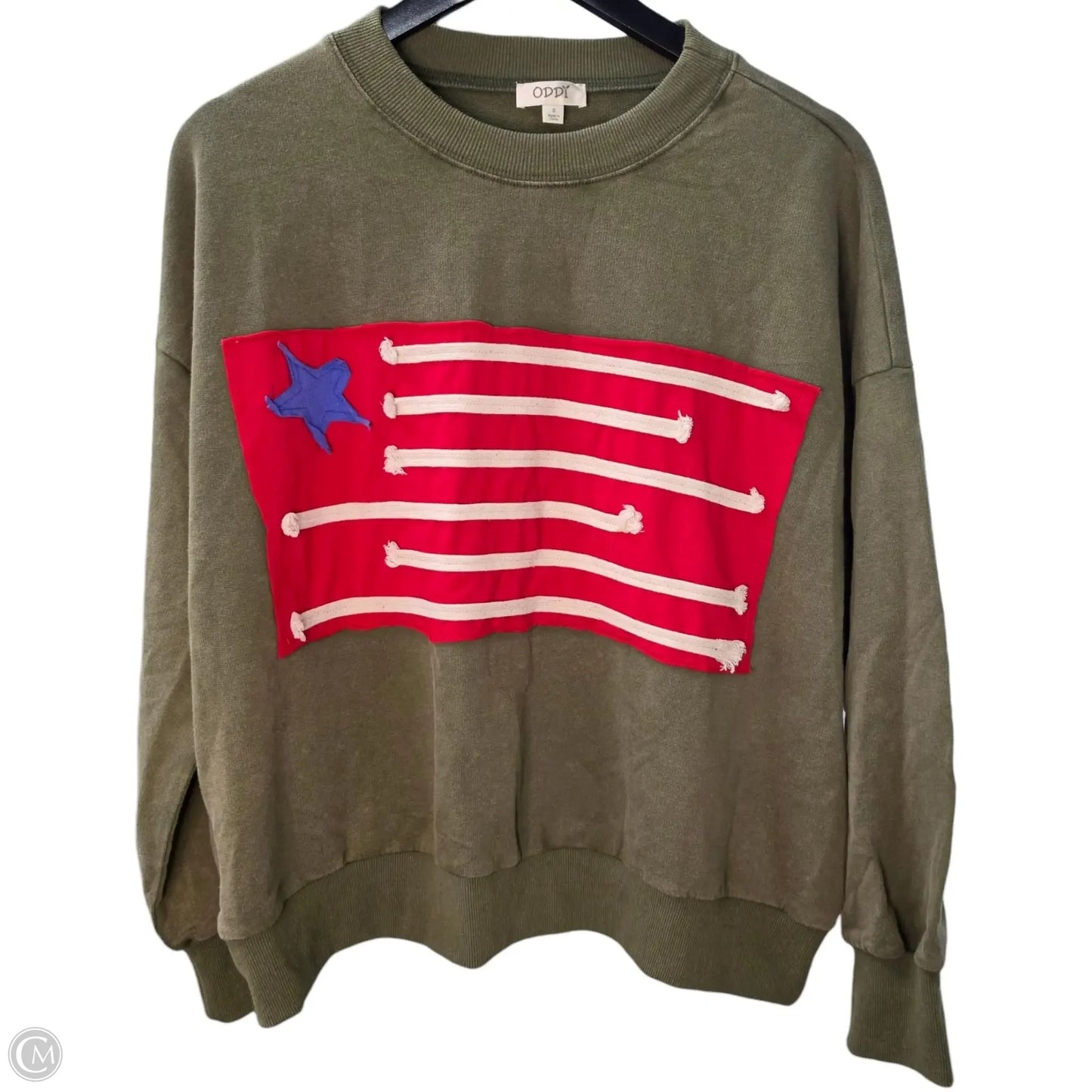 Sweatshirt Crewneck By Oddi In Blue & Red & White, Size: S
