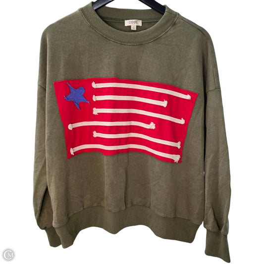 Sweatshirt Crewneck By Oddi In Blue & Red & White, Size: S