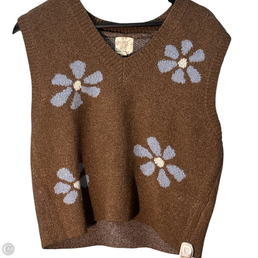Vest Sweater By Hippie Rose In Blue & Brown, Size: L