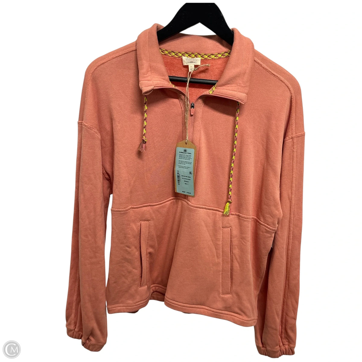 Sweatshirt Collar By Faherty In Orange, Size: S