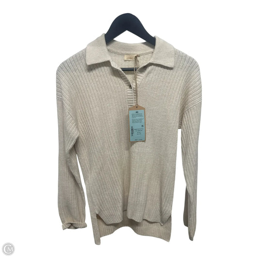 Top Long Sleeve By Faherty In Cream, Size: Xxs