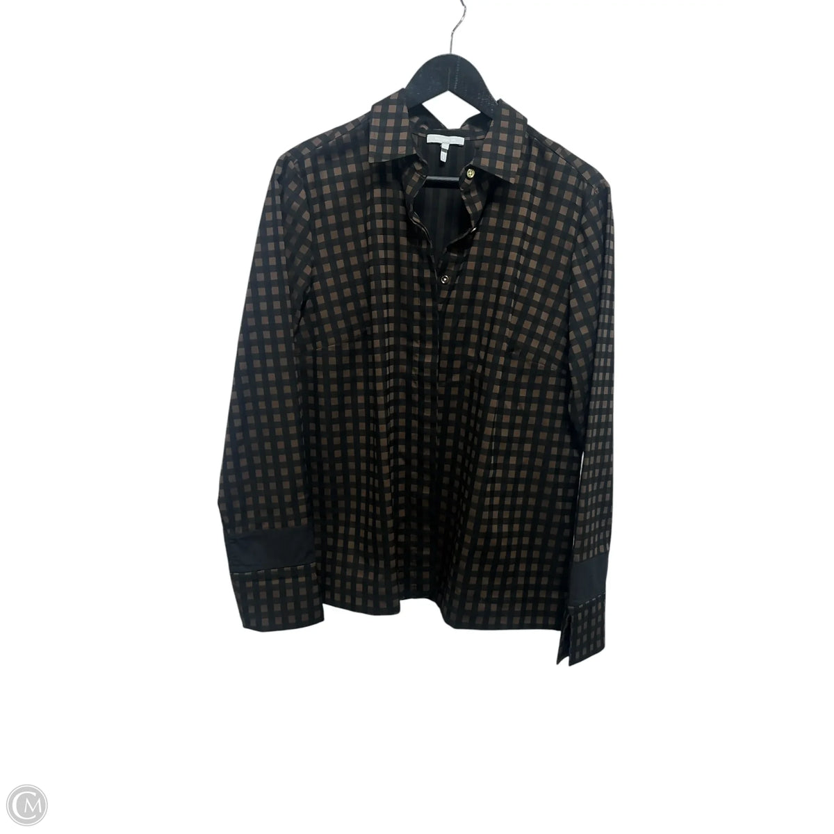 Top Long Sleeve By Cma In Checkered Pattern, Size: M