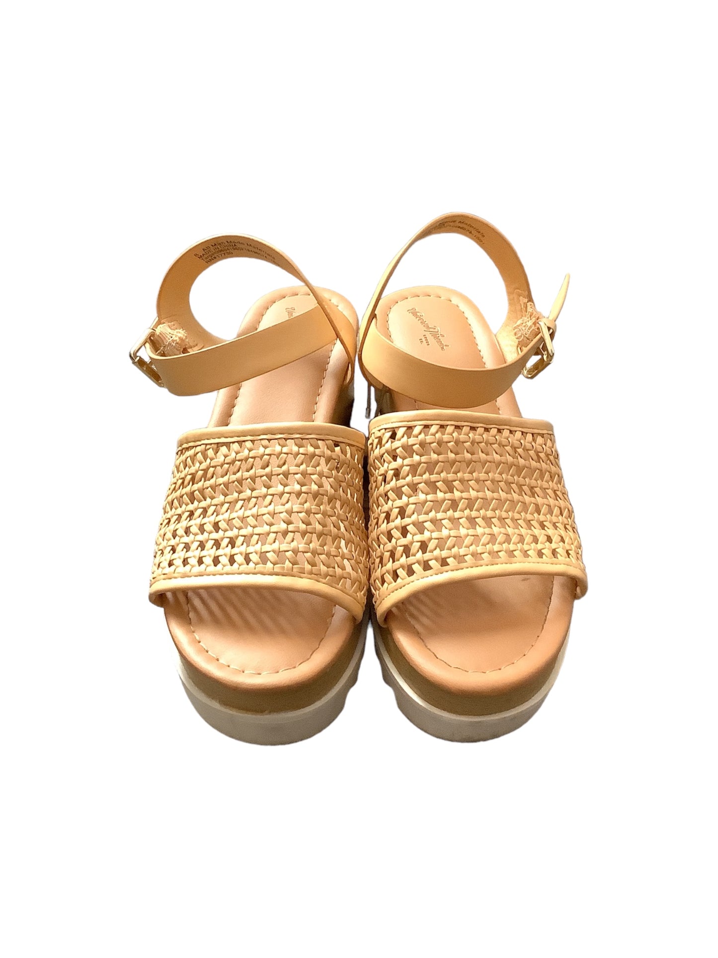 Tan Sandals Heels Platform Universal Thread, Size 8