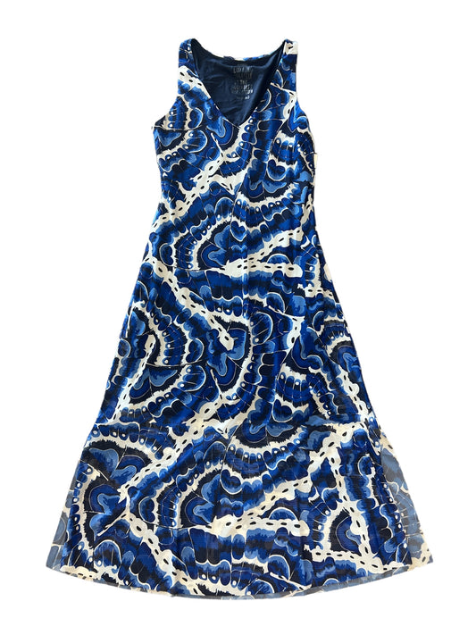 Blue & White Dress Casual Midi Desigual, Size M