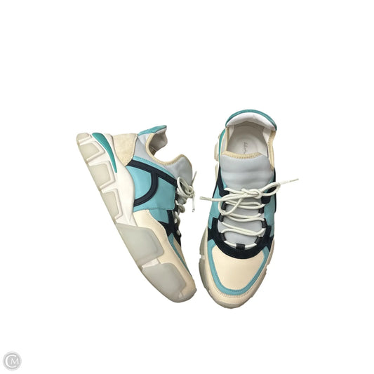 Shoes Luxury Designer By Ferragamo In Teal, Size: 9