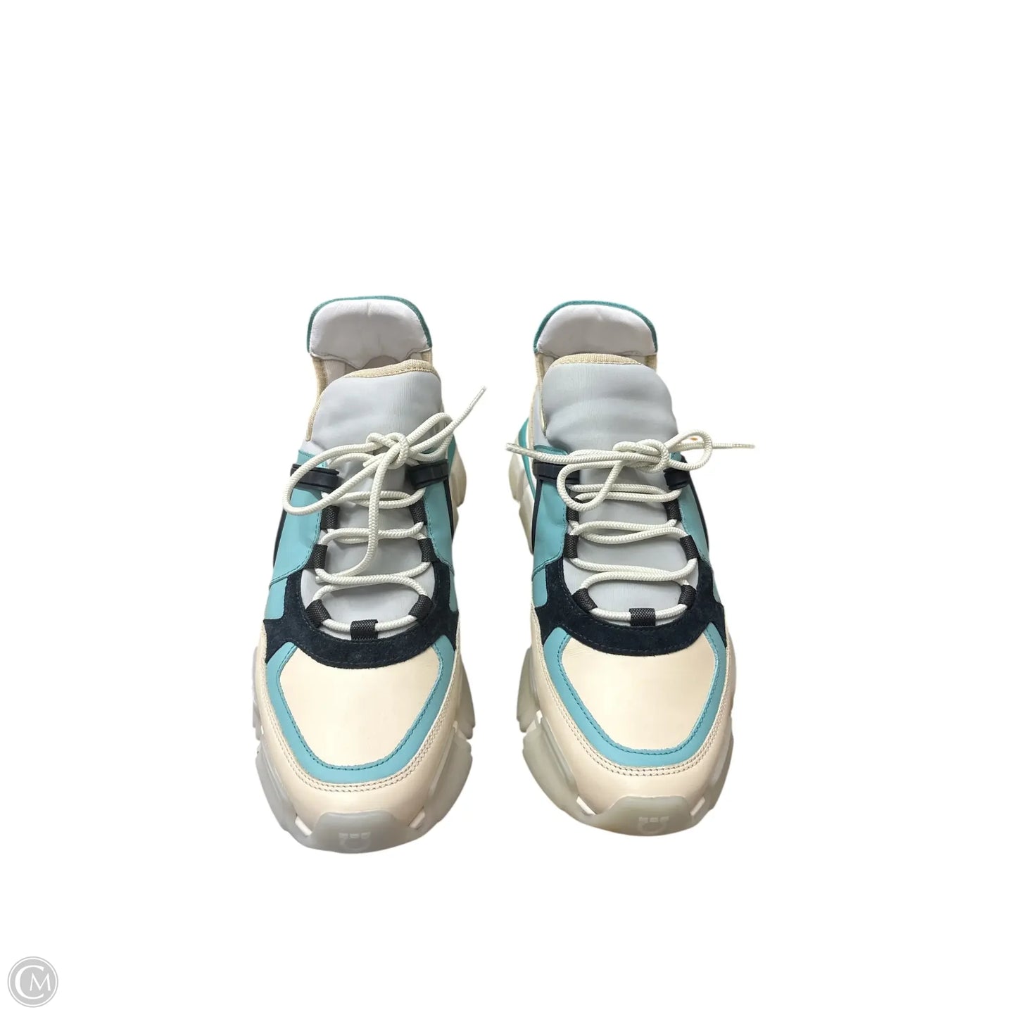 Shoes Luxury Designer By Ferragamo In Teal, Size: 9