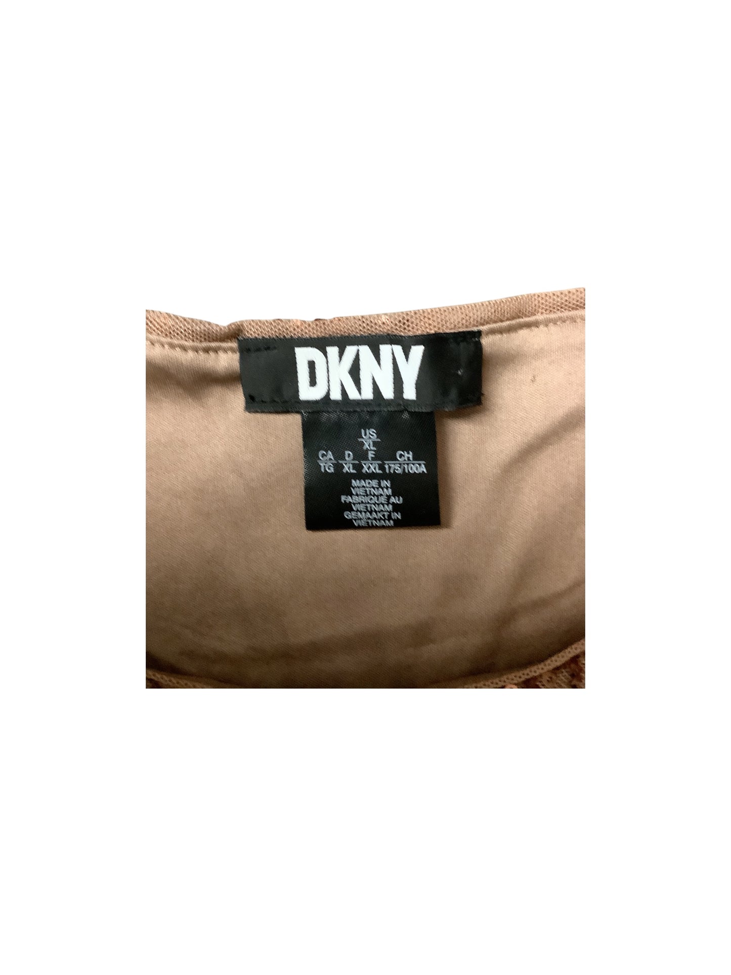 Top Short Sleeve By Dkny In Copper, Size: Xl