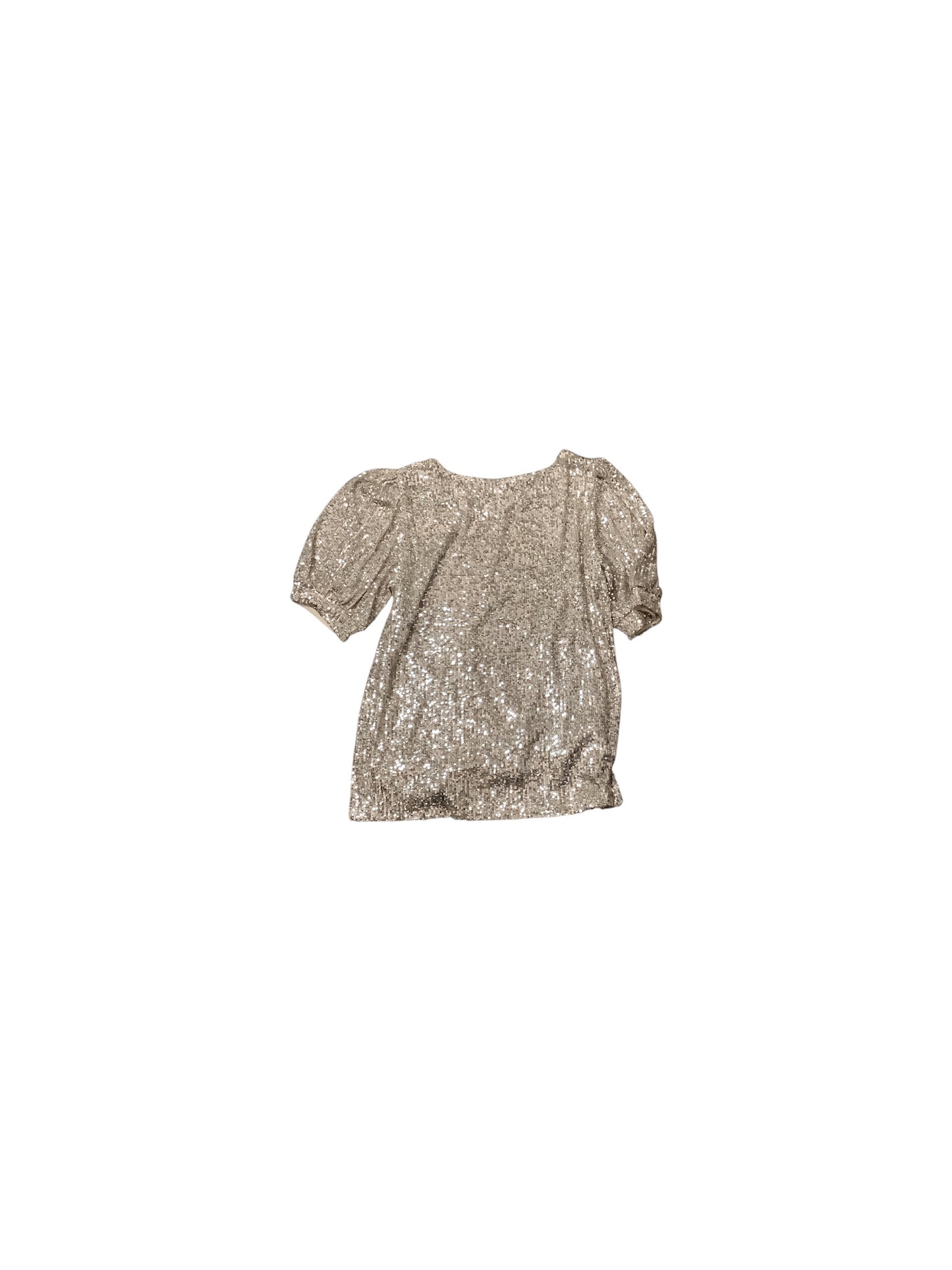 Top Short Sleeve By Cable And Gauge In Silver, Size: L