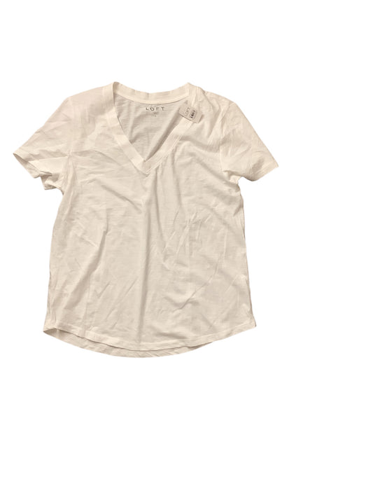 Top Short Sleeve Basic By Loft In White, Size: L