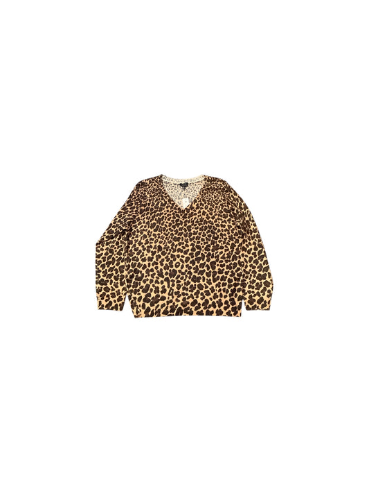 Sweater Cashmere By Talbots In Animal Print, Size: Xl