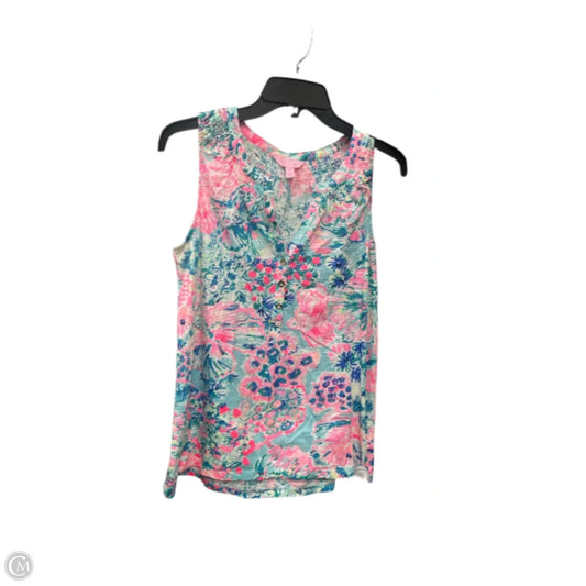 Top Sleeveless Designer By Lilly Pulitzer In Tropical Print, Size: M